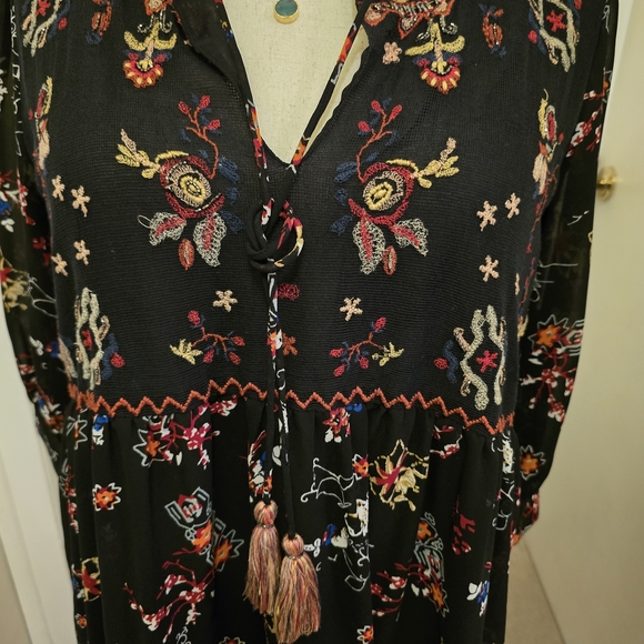 Philosophy Black Dress with Multicolor Embroidery - Picture 5 of 11